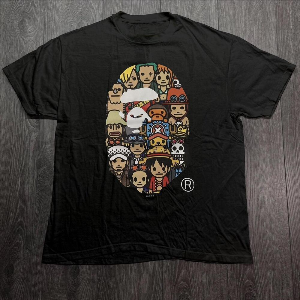 Black Bape X One Piece Camo Tee